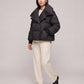 Short Puffer Jacket with Oversized Quilted Collar