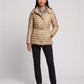 Lightweight Hooded Puffer Jacket with Buckle Belt