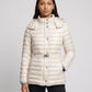 Lightweight Hooded Puffer Jacket with Buckle Belt