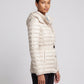 Lightweight Hooded Puffer Jacket with Buckle Belt