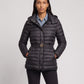 Lightweight Hooded Puffer Jacket with Buckle Belt