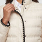 Short Lightweight Puffer Jacket with Knitted Trim