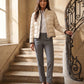Short Lightweight Puffer Jacket with Knitted Trim