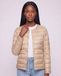 Lightweight Puffer Jacket with Convertible Collar