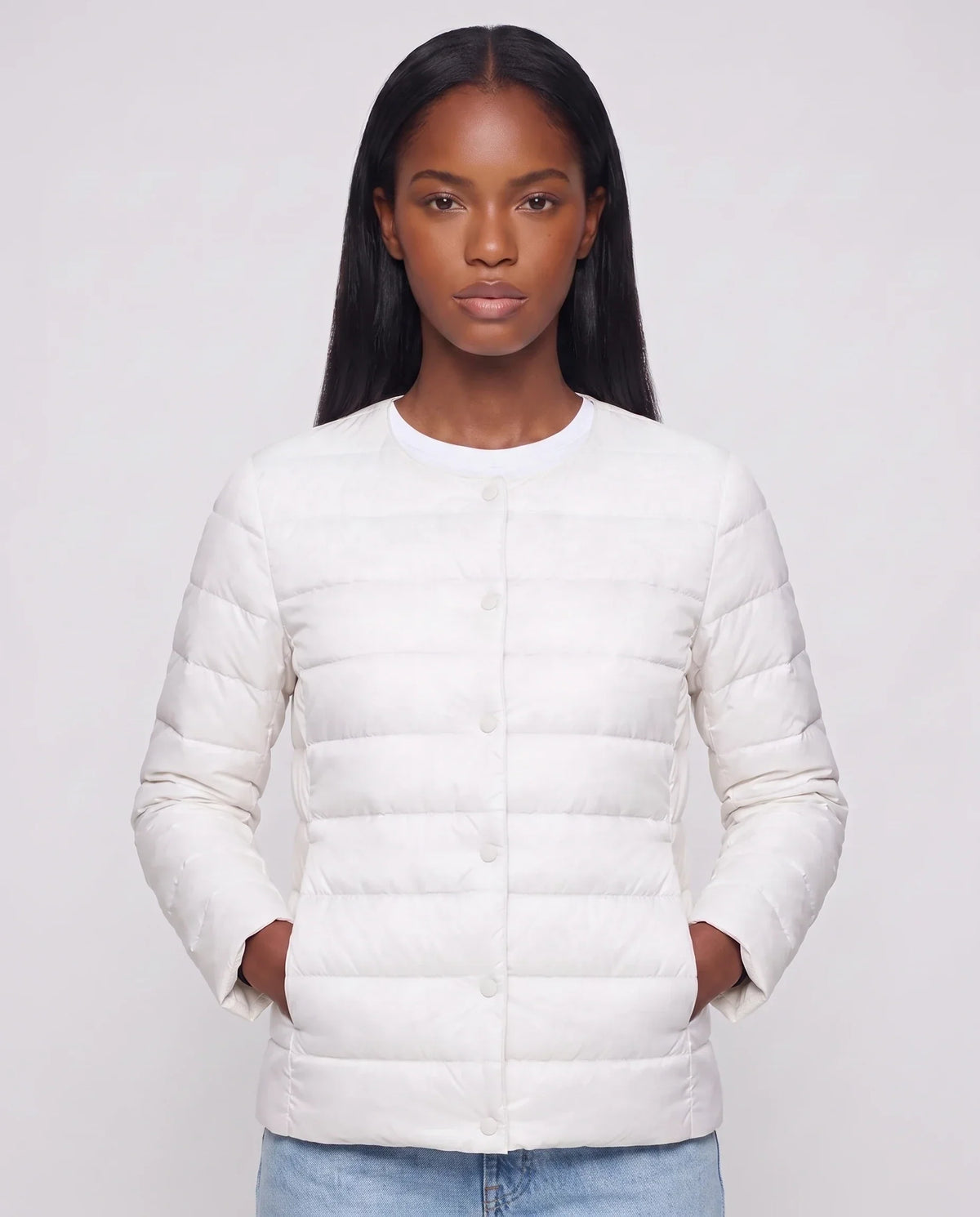 Lightweight Puffer Jacket with Convertible Collar