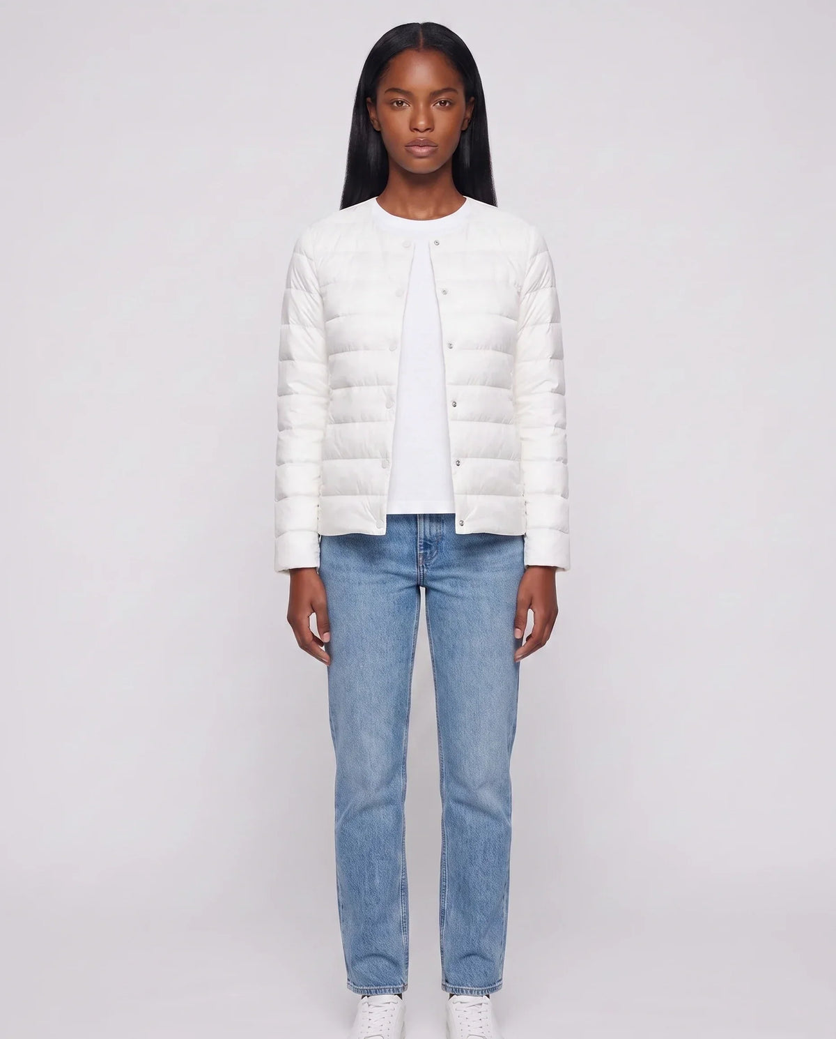 Lightweight Puffer Jacket with Convertible Collar