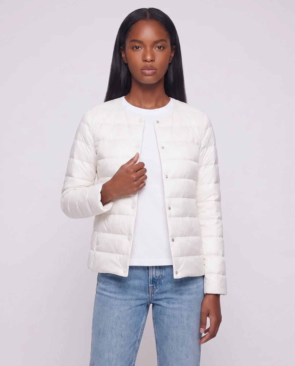 Lightweight Puffer Jacket with Convertible Collar