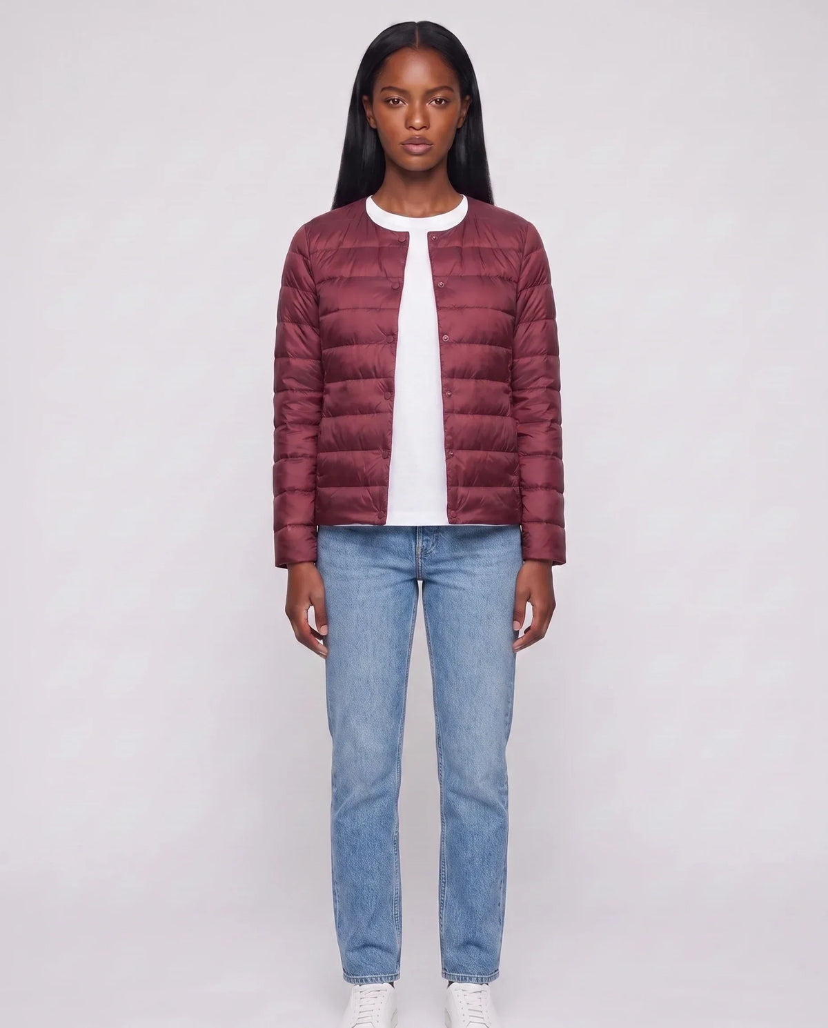Lightweight Puffer Jacket with Convertible Collar