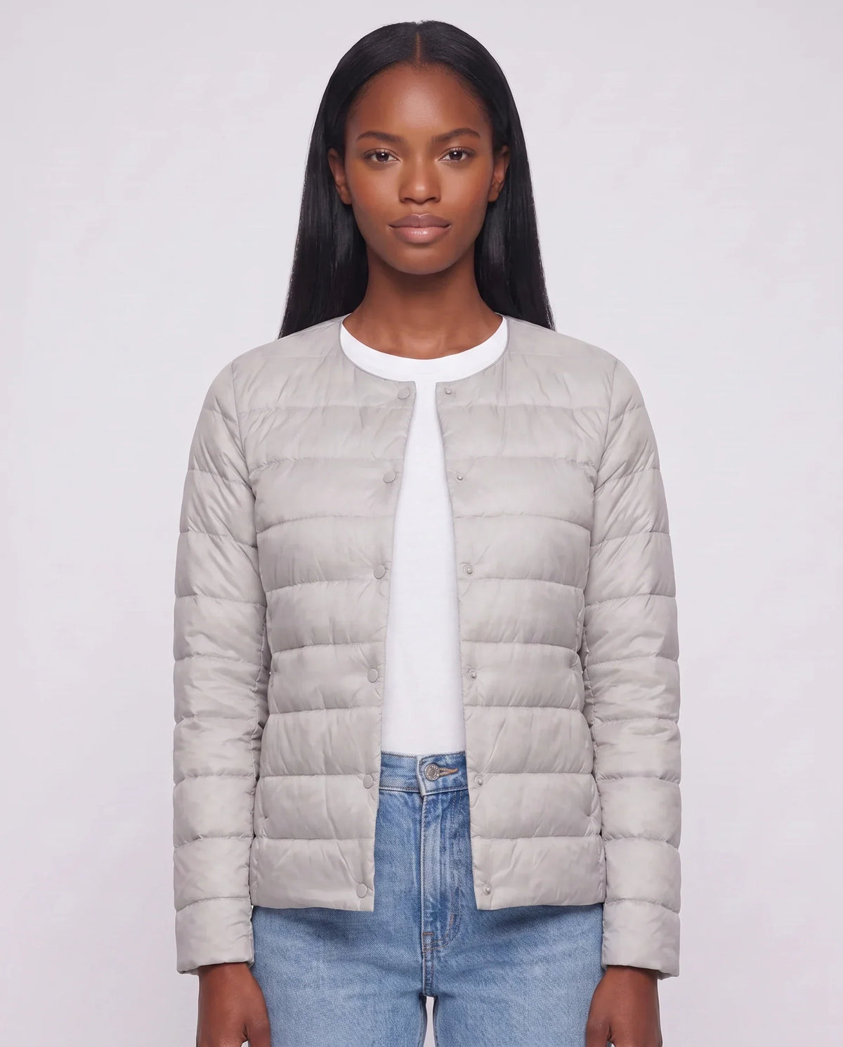 Lightweight Puffer Jacket with Convertible Collar