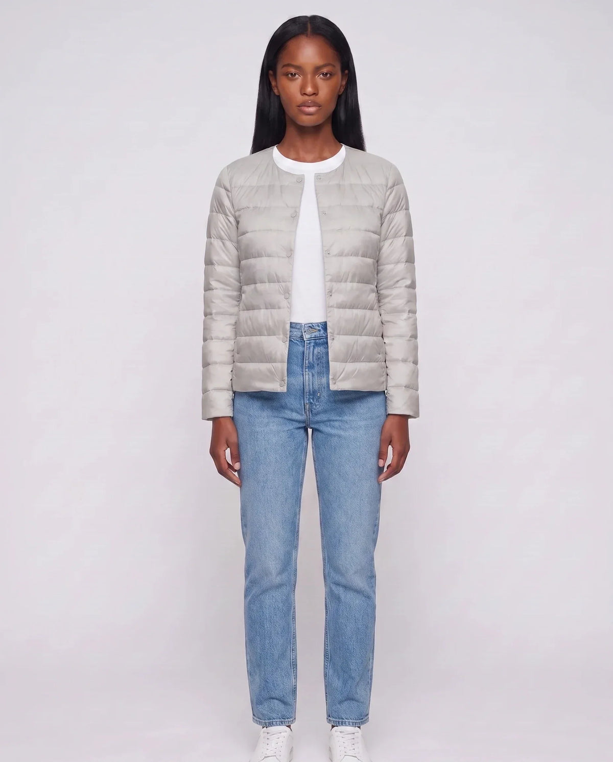 Lightweight Puffer Jacket with Convertible Collar