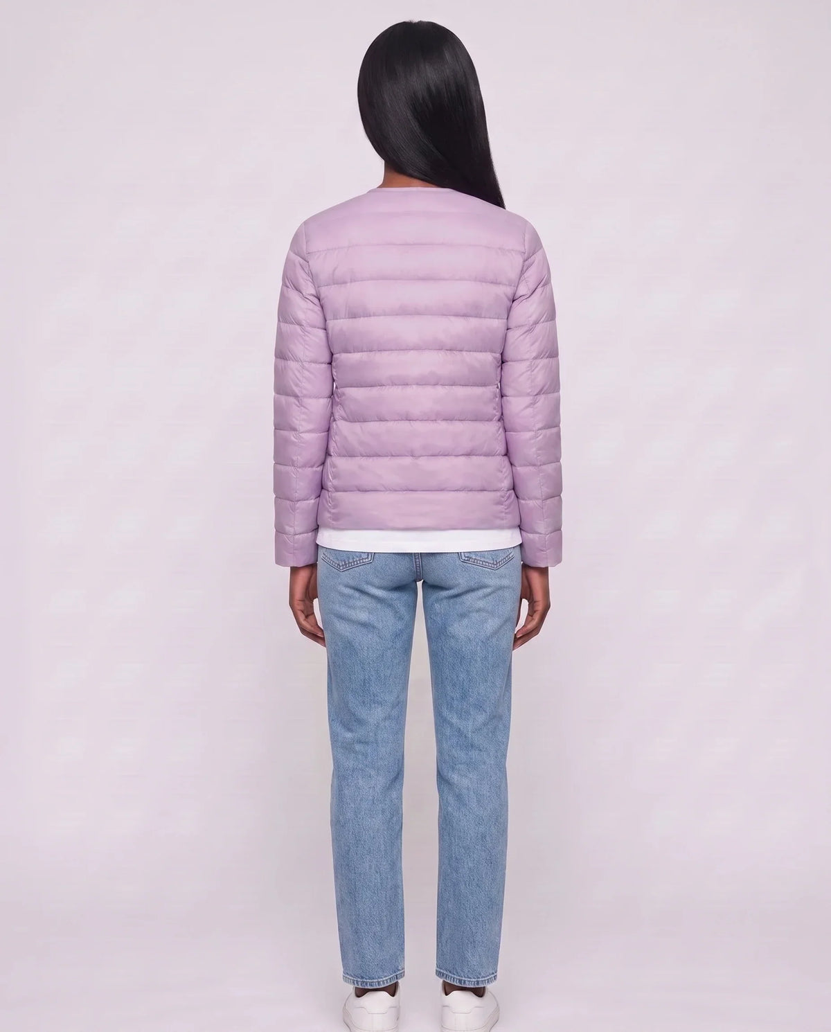 Lightweight Puffer Jacket with Convertible Collar