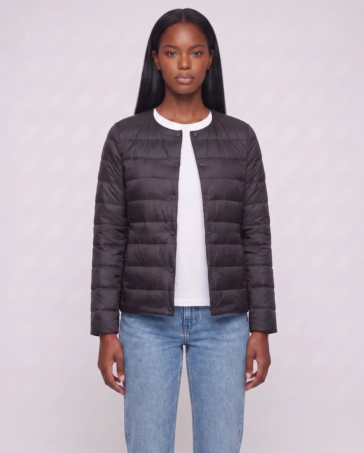 Lightweight Puffer Jacket with Convertible Collar