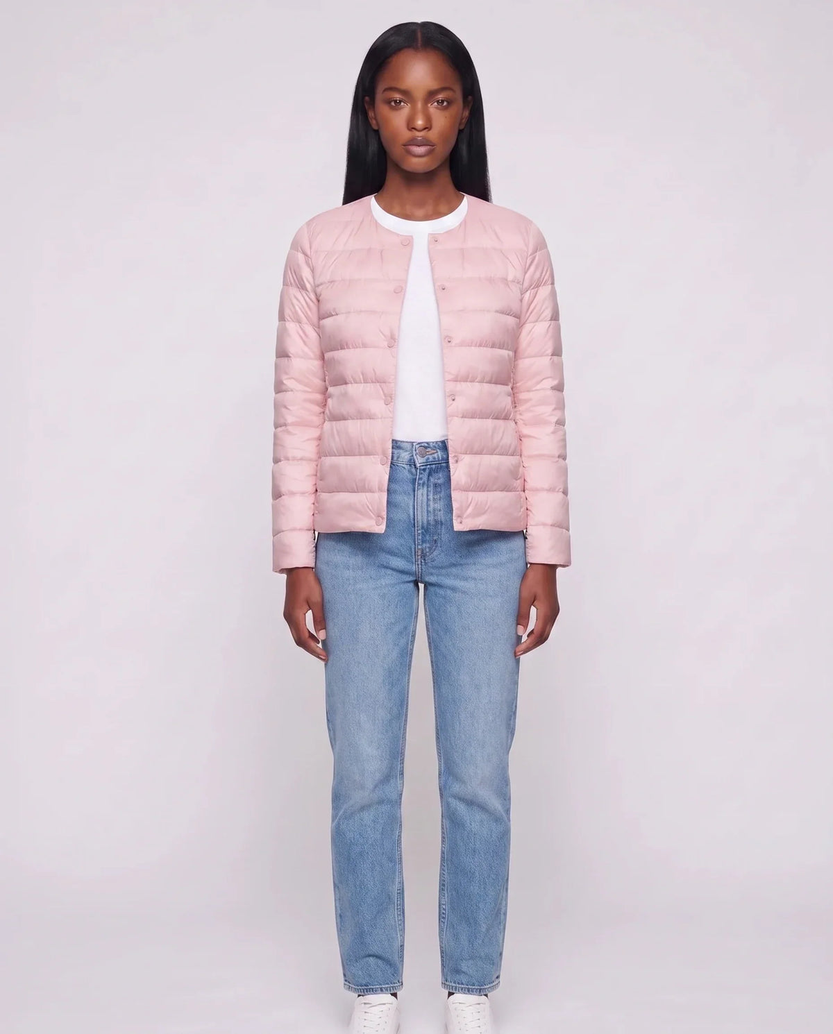 Lightweight Puffer Jacket with Convertible Collar