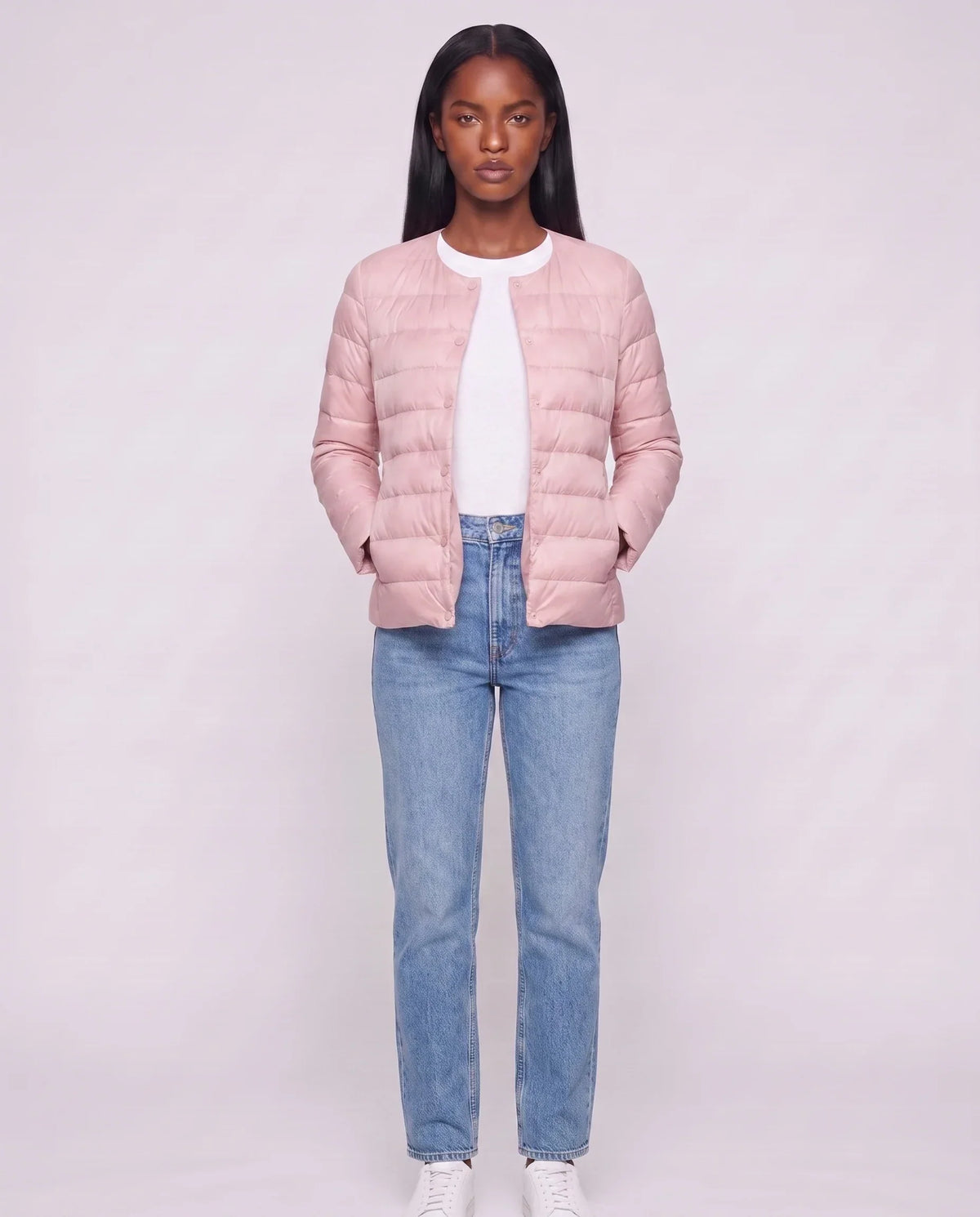 Lightweight Puffer Jacket with Convertible Collar