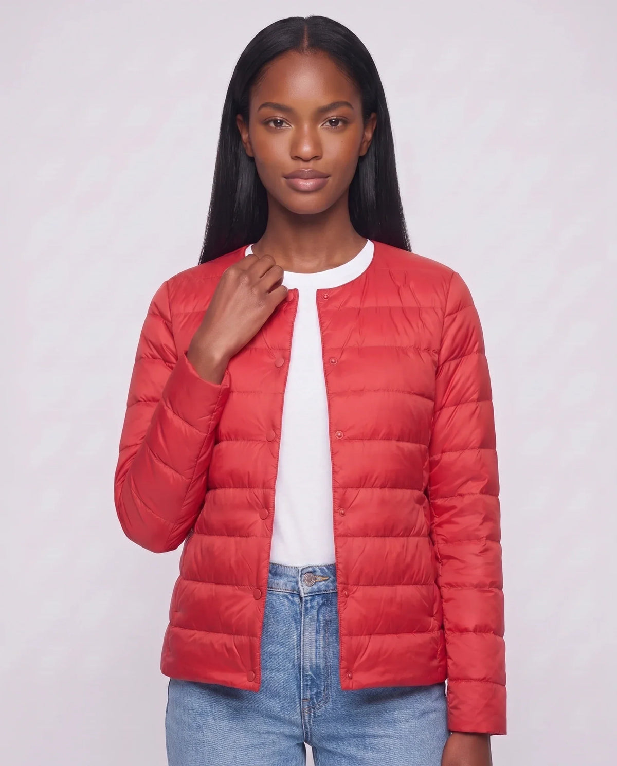 Lightweight Puffer Jacket with Convertible Collar