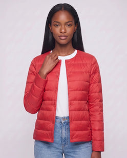 Lightweight Puffer Jacket with Convertible Collar