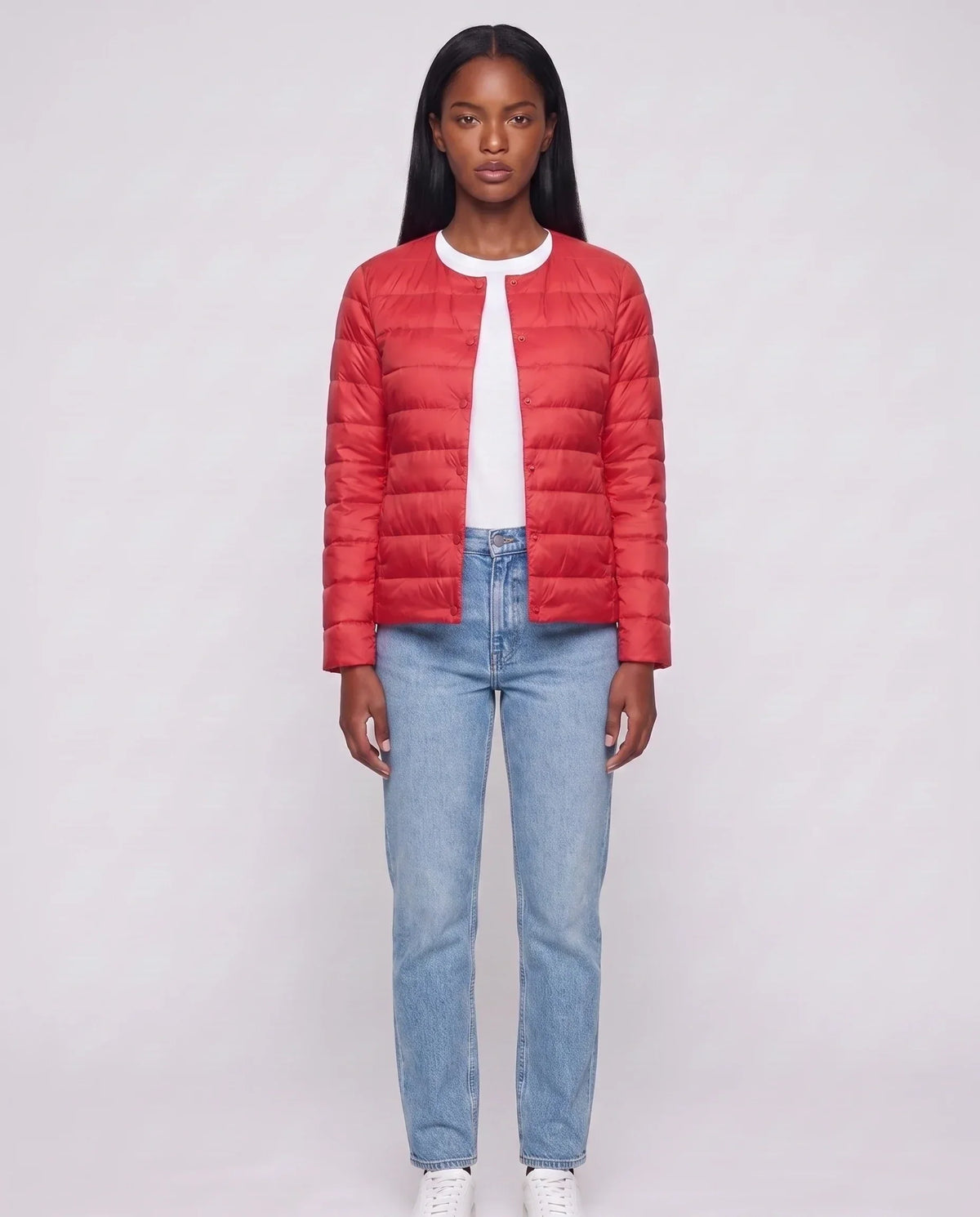 Lightweight Puffer Jacket with Convertible Collar