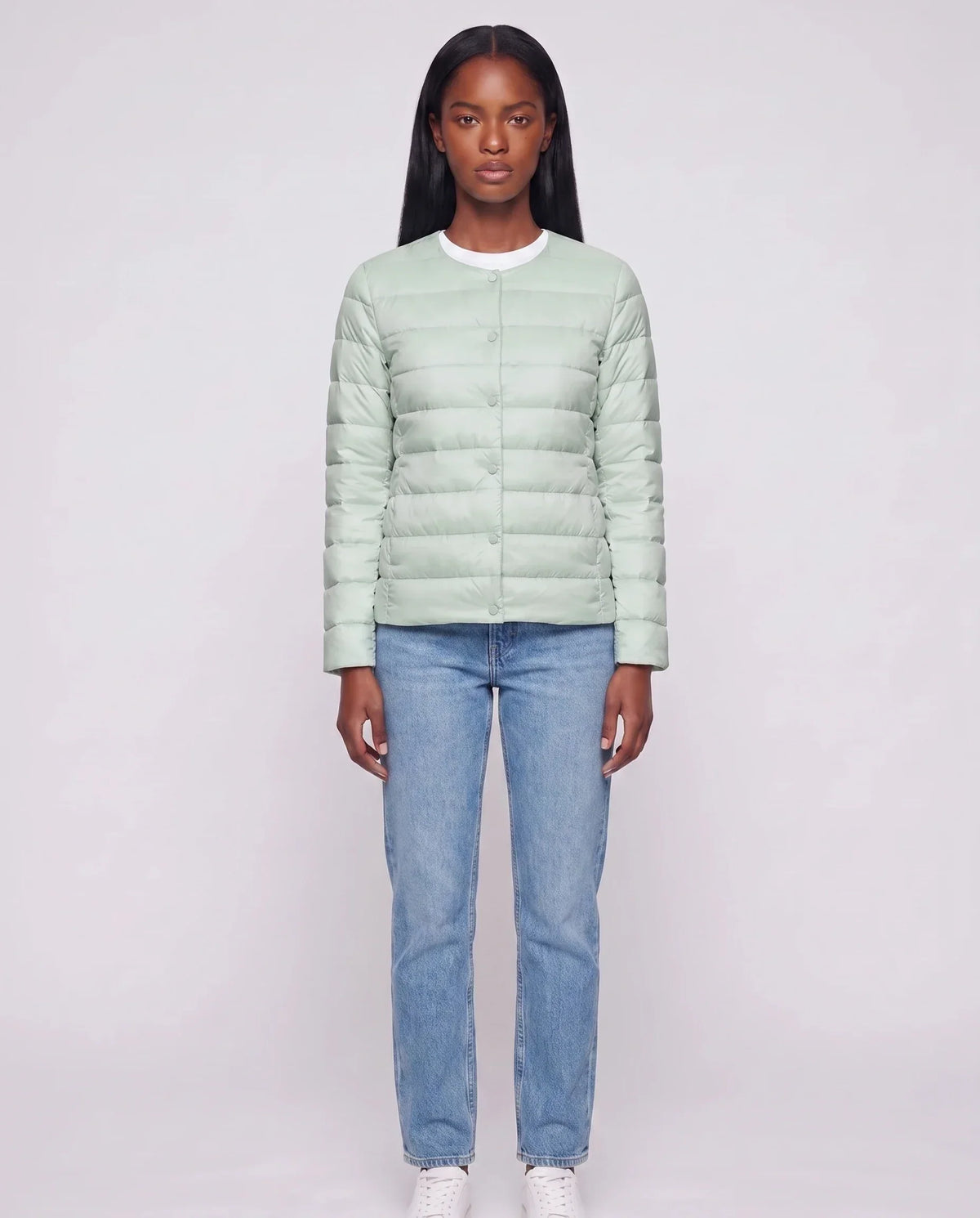 Lightweight Puffer Jacket with Convertible Collar