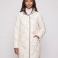 Lightweight Mid-Length Puffer Jacket with Wave Quilting