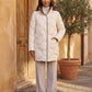 Lightweight Mid-Length Puffer Jacket with Wave Quilting