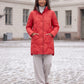 Lightweight Mid-Length Puffer Jacket with Wave Quilting
