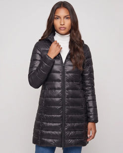 Lightweight Fitted Puffer Jacket with Detachable Hood