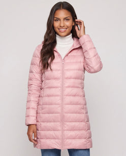 Lightweight Fitted Puffer Jacket with Detachable Hood