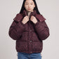 Short Oversized Leopard Puffer Jacket with Detachable Hood