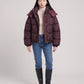 Short Oversized Leopard Puffer Jacket with Detachable Hood