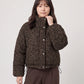 Short Leopard Print Puffer Jacket with Popper Placket
