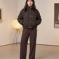 Short Leopard Print Puffer Jacket with Popper Placket