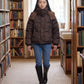 Short Oversized Leopard Puffer Jacket with Detachable Hood