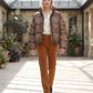Short Leopard Print Puffer Jacket with Funnel Collar