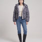 Short Oversized Leopard Puffer Jacket with Detachable Hood