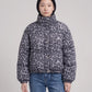 Short Oversized Leopard Puffer Jacket with Detachable Hood