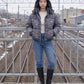 Short Oversized Leopard Puffer Jacket with Detachable Hood