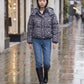 Short Oversized Leopard Puffer Jacket with Detachable Hood