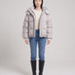 Short Oversized Leopard Puffer Jacket with Detachable Hood