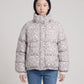 Short Oversized Leopard Puffer Jacket with Detachable Hood