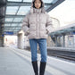 Short Oversized Leopard Puffer Jacket with Detachable Hood