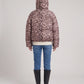 Short Oversized Leopard Puffer Jacket with Detachable Hood