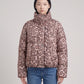 Short Oversized Leopard Puffer Jacket with Detachable Hood