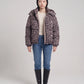 Short Oversized Leopard Puffer Jacket with Detachable Hood