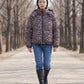 Short Oversized Leopard Puffer Jacket with Detachable Hood