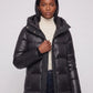 Extra-Long Shiny Hooded Puffer Jacket