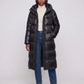 Extra-Long Shiny Hooded Puffer Jacket