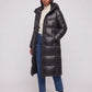 Extra-Long Shiny Hooded Puffer Jacket