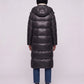 Extra-Long Shiny Hooded Puffer Jacket