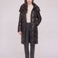 Long Shiny Puffer Jacket with Shoulder Tabs