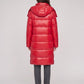 Long Shiny Puffer Jacket with Shoulder Tabs